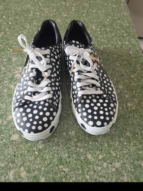 Skechers Black and White Polka Dot Low-Top Sneakers